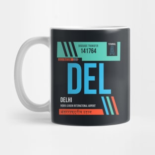 Delhi (DEL) Airport Code Baggage Tag Mug